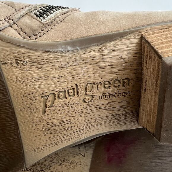 Paul Green Size UK 7 US 9.5 Shasta Sliced Nubuck Leather Mid Heel Ankle Boot - Picture 8 of 9